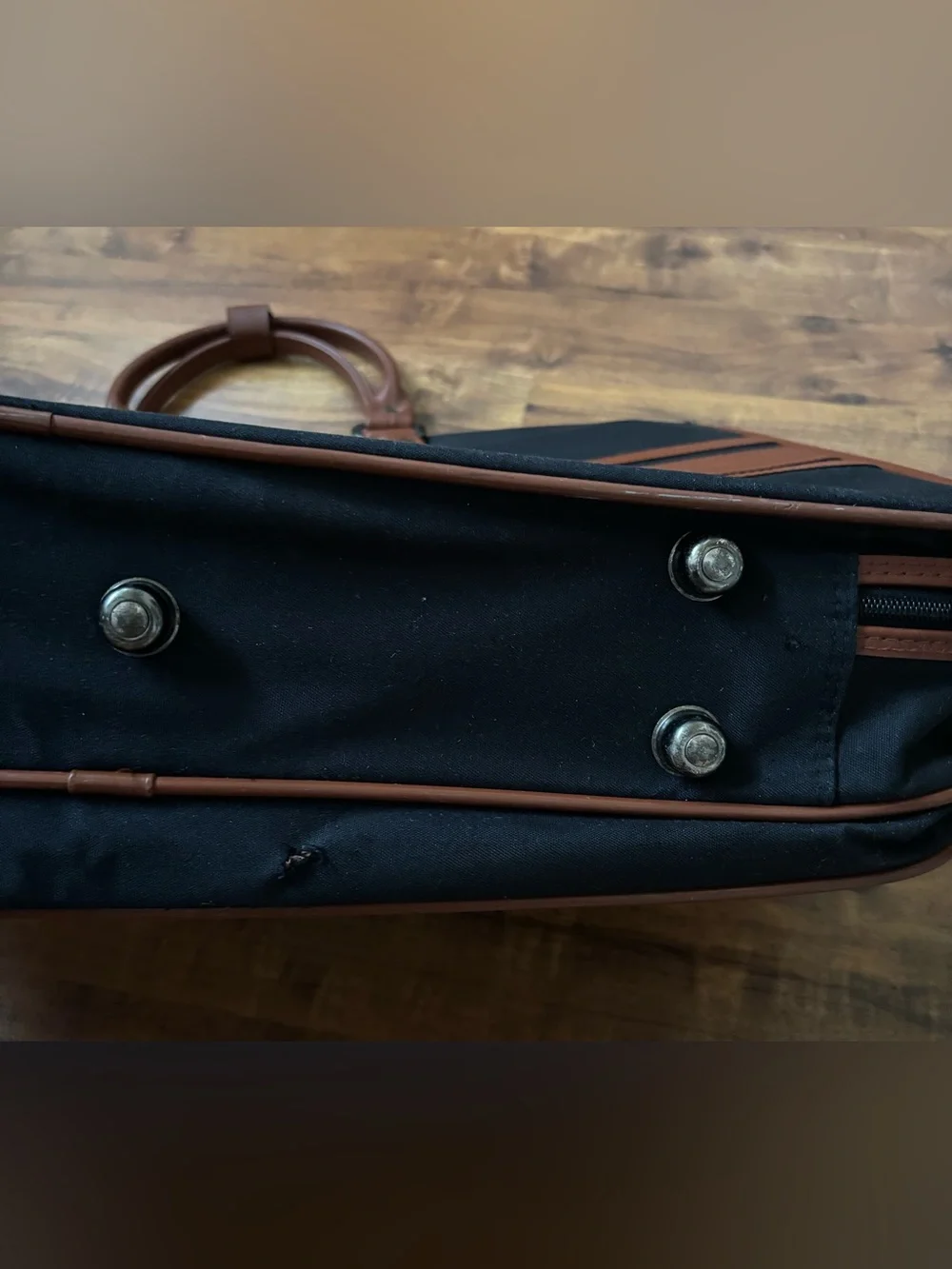 Vintage Yves Saint Laurent YSL Original Travel Duffle Bag Weekender Black Brown